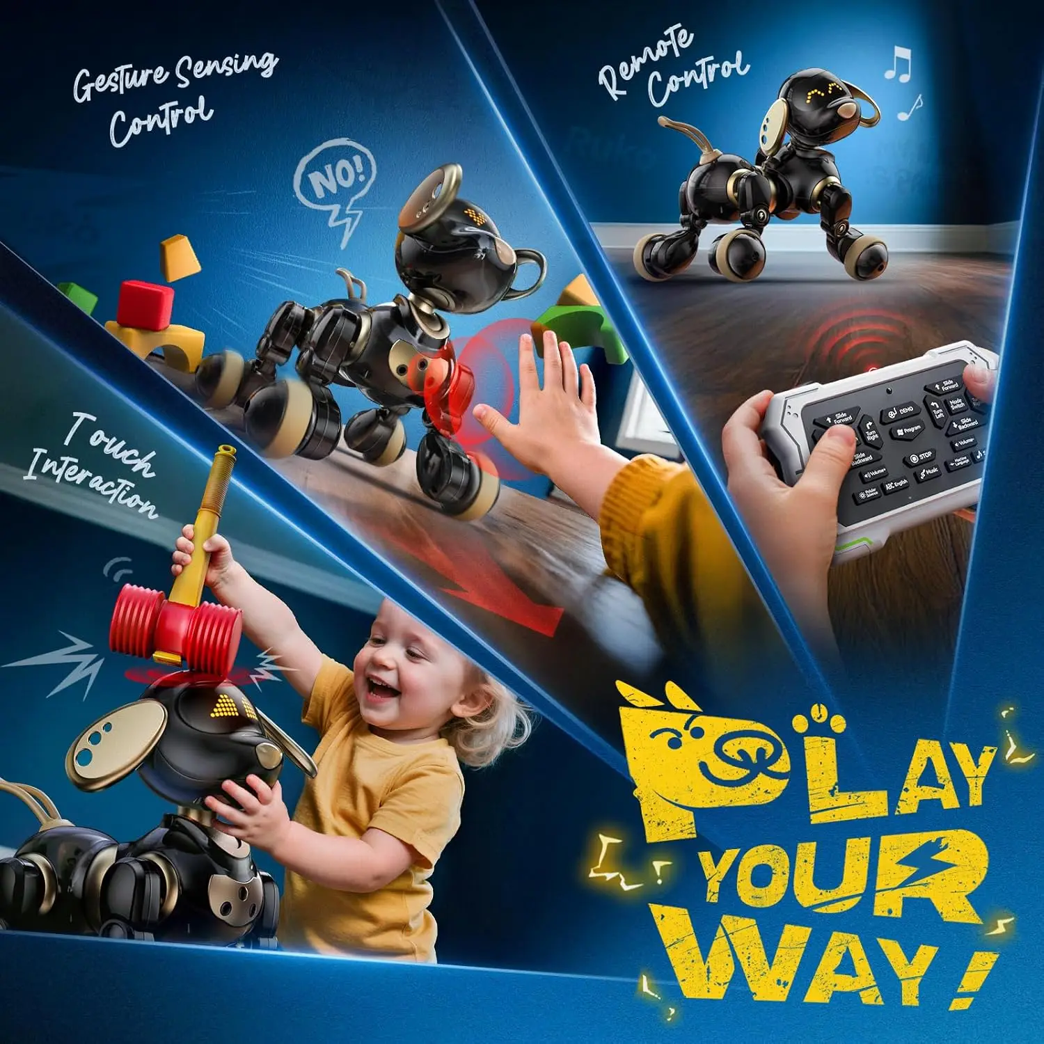 801 Interactive Robot Puppy – 30+ LED Expressions, Gesture & Remote Control – image 4