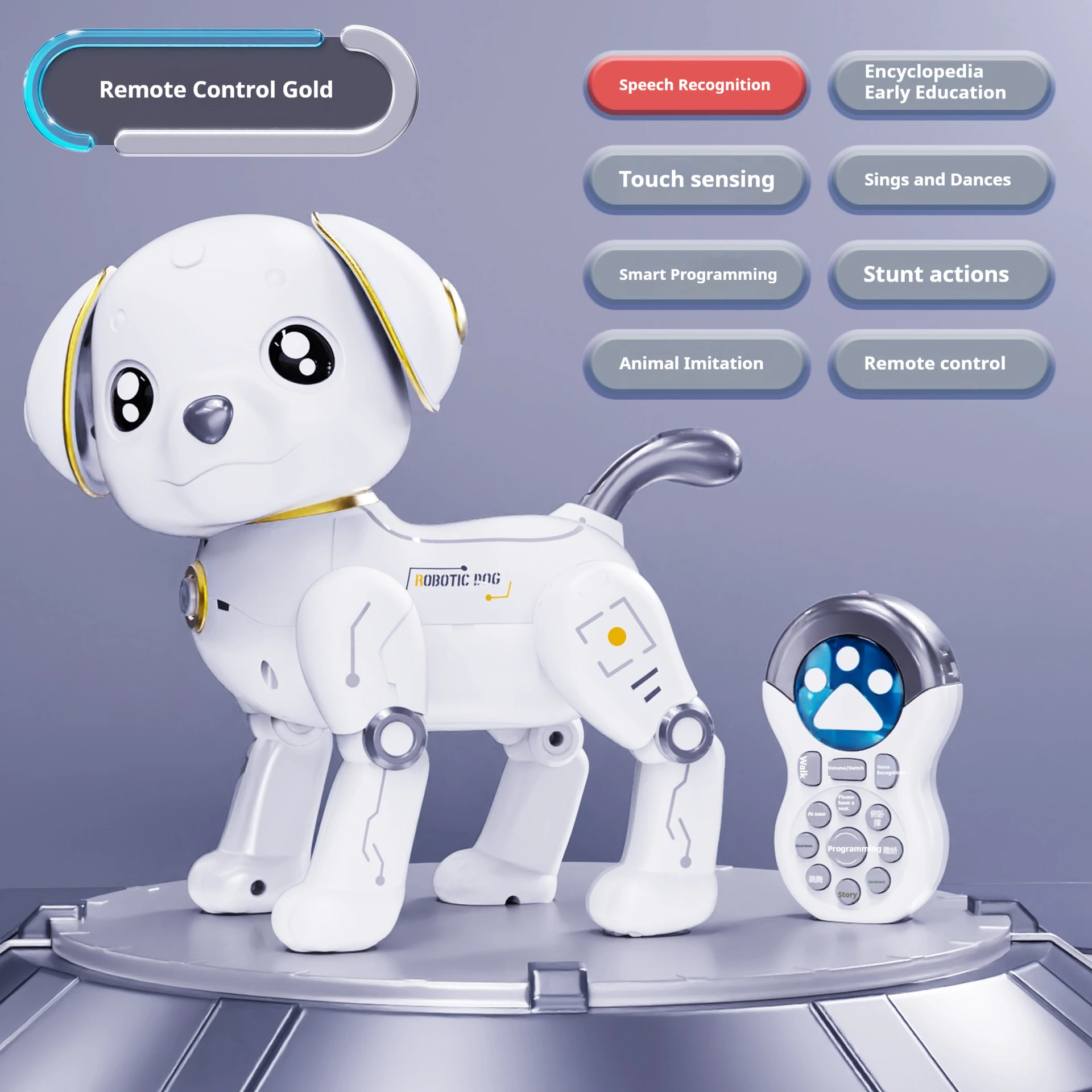 4DRC Touch-Sensing Robot Puppy – Programmable Stunts, Walking & Barking – image 5