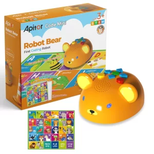 Apitor Coding Robot Bear – Screen-Free STEM Toy, Ages 3–6