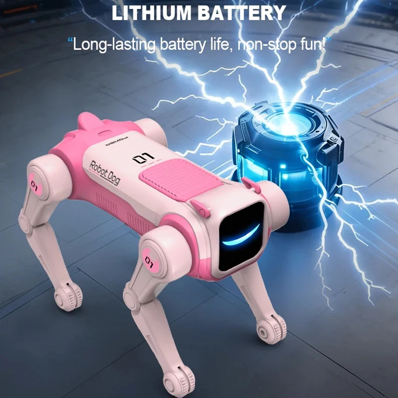 Voice-Command Stunt Robot Dog – Rolls, Frog Jumps, Programmable, Pink or White – image 5