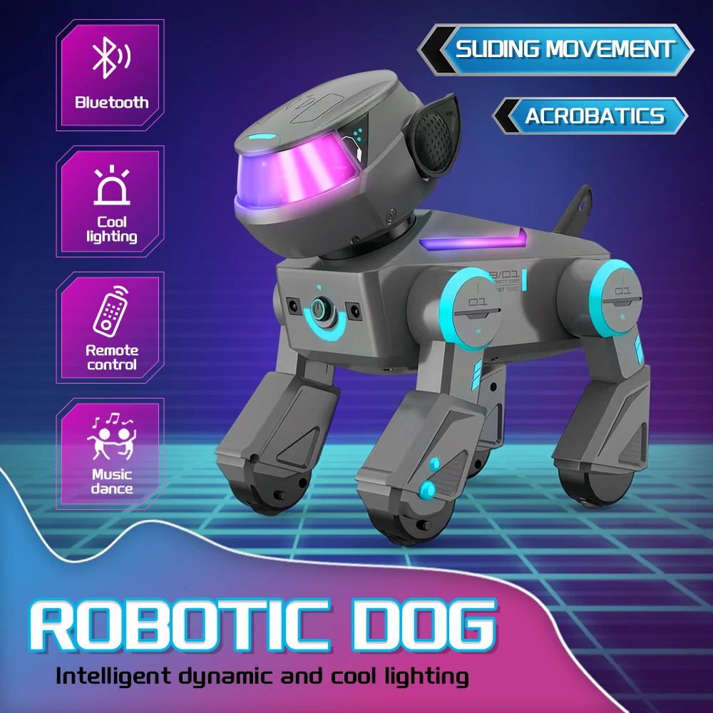 LED Robotic Dog – Bluetooth Music, Sliding Movement, Acrobatics & Light Show
