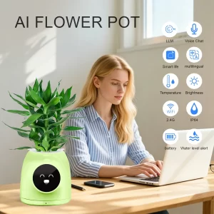 LINCUKOO Gen1 AI Flower Pot – Hydroponic Planter & Desktop Voice Companion