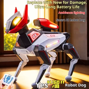 X-DOG Bionic AI Robot Dog – 2.4GHz Remote, LED Lights, Gift Box