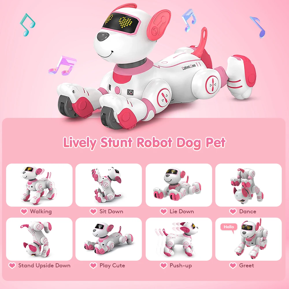 VATOS Interactive Robot Puppy – Chin Touch, Infrared Follow, 17 Functions, Programmable – image 2