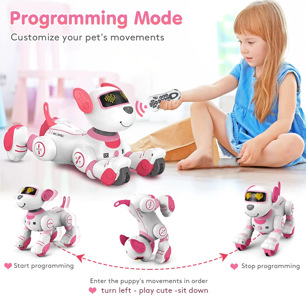VATOS Interactive Robot Puppy – Chin Touch, Infrared Follow, 17 Functions, Programmable – image 4