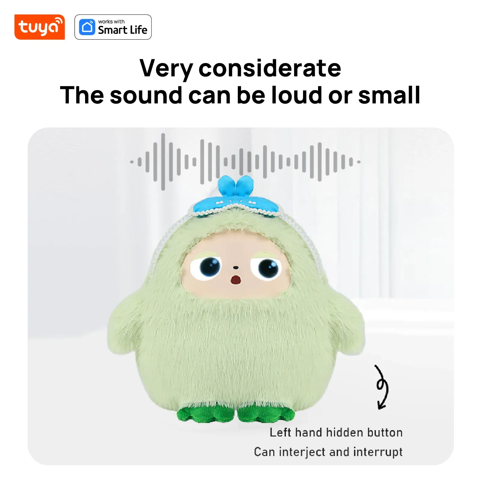 Yaya AI Plush Robot – Smart Voice & LED Eyes, Mint Green – image 3