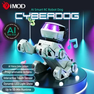 9IMOD AI Robot Dog – Multilingual Voice Chat, Touch Sensing, Stunts & LED Show