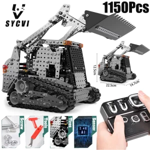 Metal Bulldozer Construction Kit – 1,178 Parts with Working Drivetrain