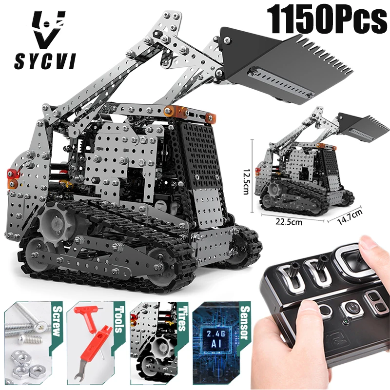 Metal Bulldozer Construction Kit – 1,178 Parts with Working Drivetrain