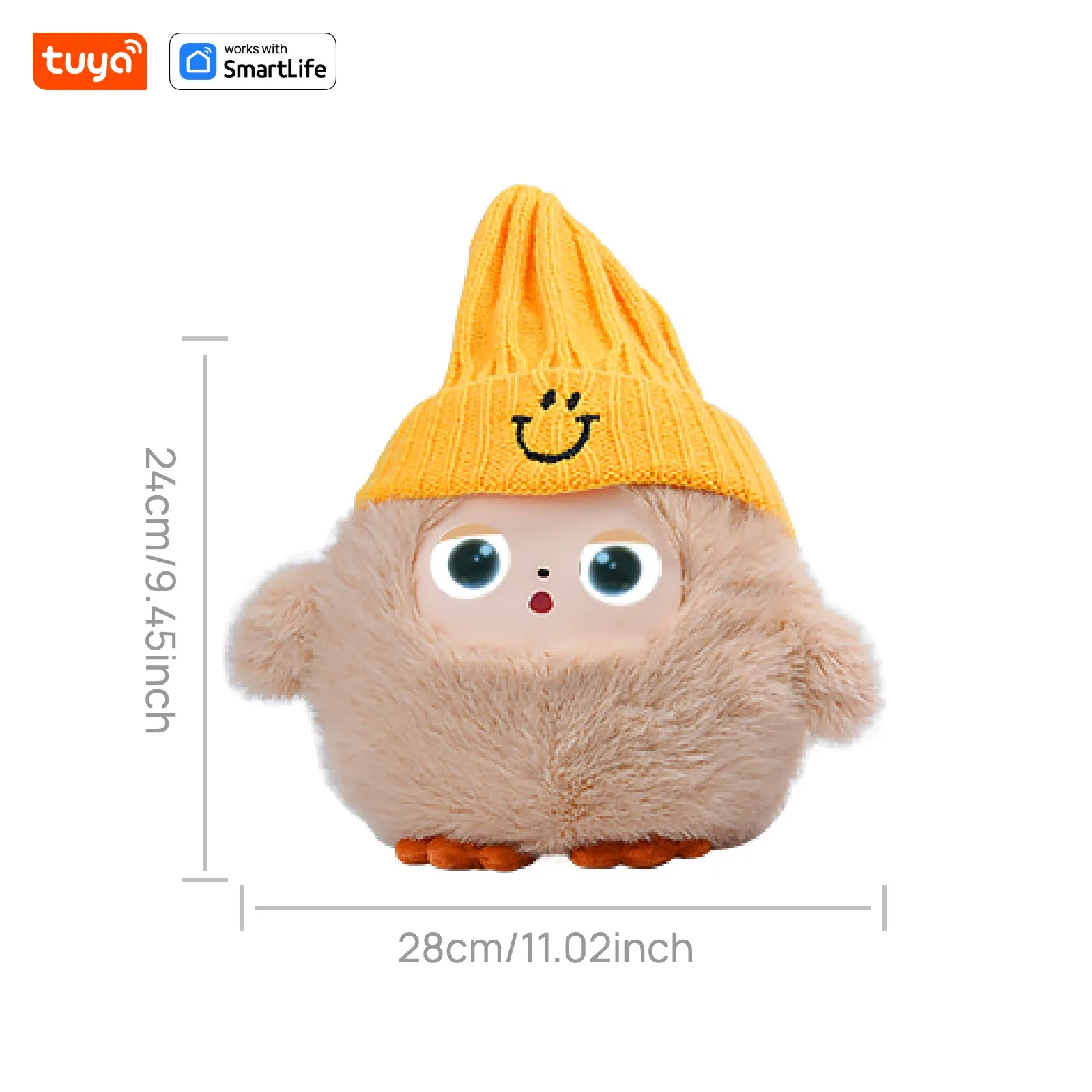 Nunu AI Plush Companion – LED Eyes, Voice Control, Khaki – image 2