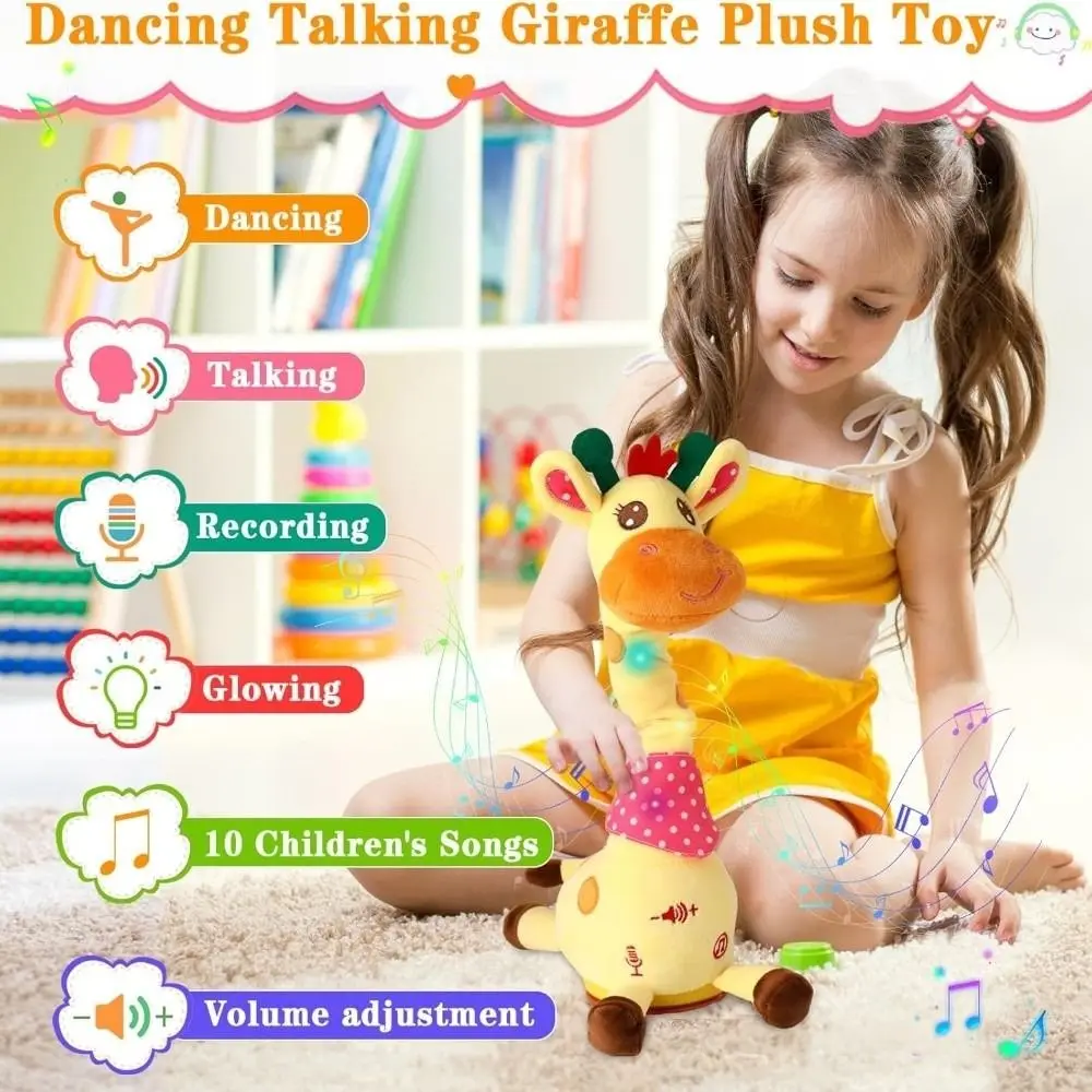 Talking Giraffe Plush – Repeats Your Voice, Dances, 10 Songs – image 3