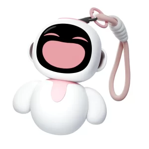 Energize Lab Eiliko Coral Pink – Wearable AI Charm with Animated LED Face