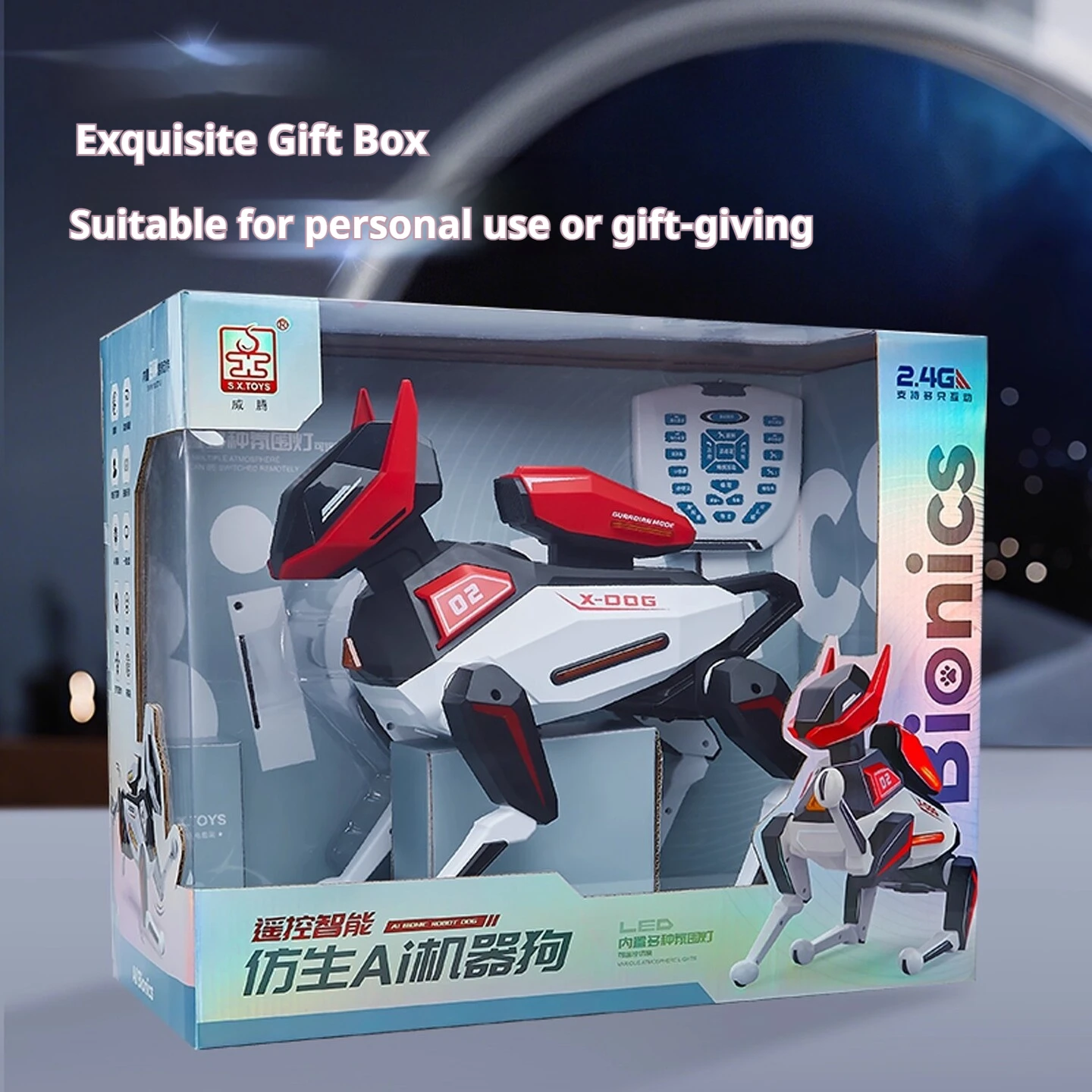 X-DOG Bionic AI Robot Dog – 2.4GHz Remote, LED Lights, Gift Box – image 2