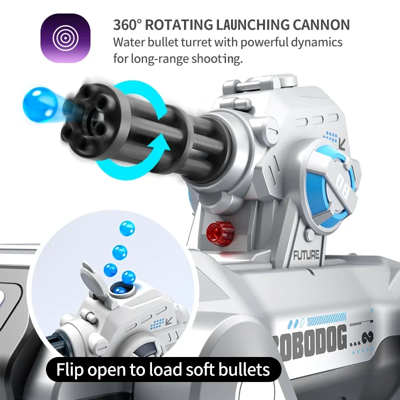 8WD Smart Robot Dog – Voice & Touch Control, Water Bead Turret, Mist Spray – image 6