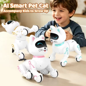 LKCOMO Y858 Robot Cat – Storytelling, Programming, Remote Control, 50-Min Runtime