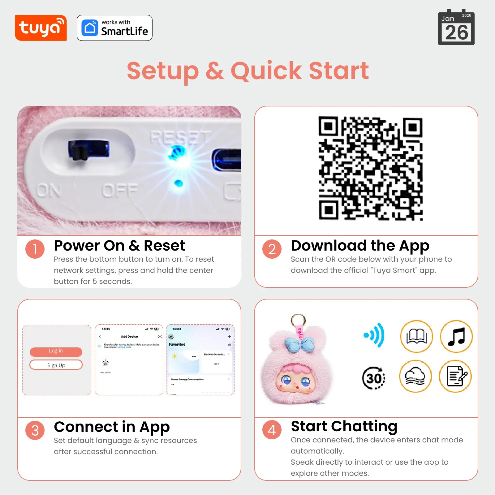 Tuya AI Plush Robot – LED Eyes, English Voice Control, No Camera – image 2
