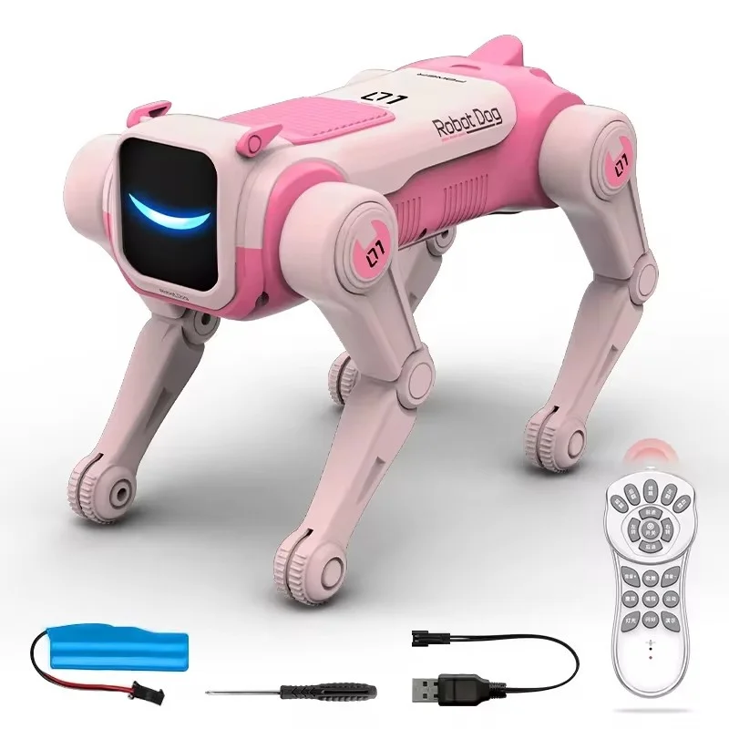 Voice-Command Stunt Robot Dog – Rolls, Frog Jumps, Programmable, Pink or White – image 7
