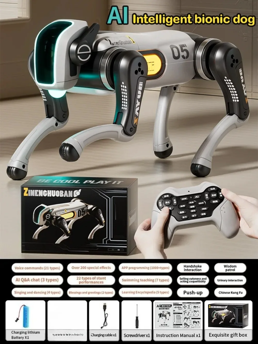 AI Bionic Robot Dog "05" – Programmable Multi-Command Routines, 2.4GHz Remote – image 6