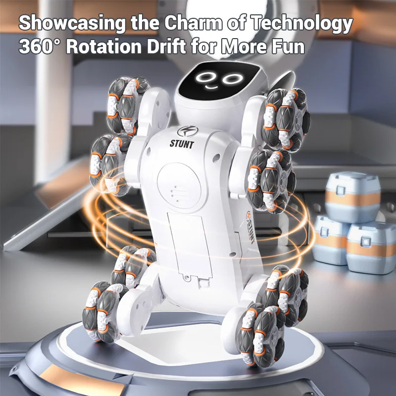 JJRC 8-Wheel Stunt Robot Dog – Gesture Sensing, 2.4GHz Remote, Silver – image 4