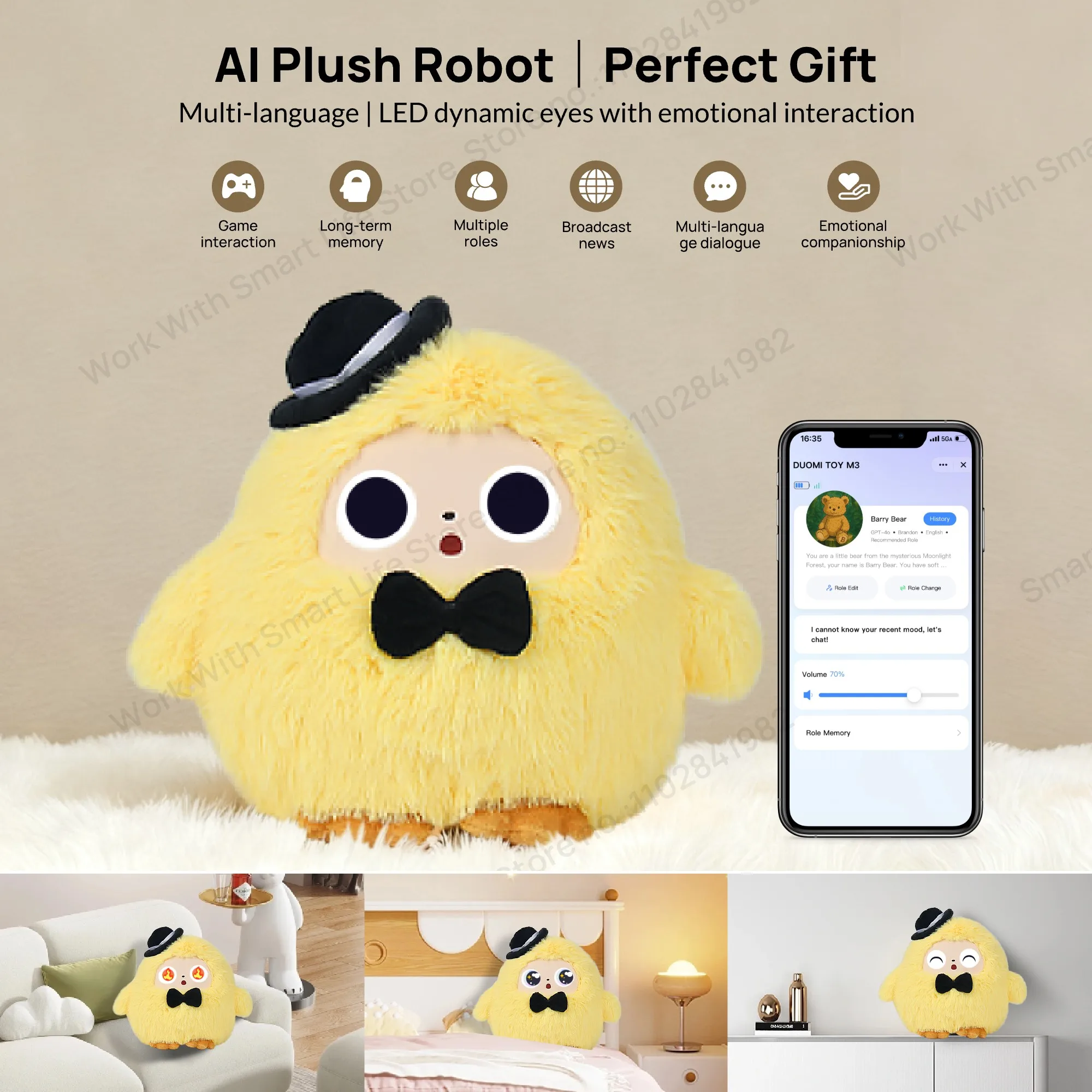 Yoyo AI Plush Robot – LED Eyes & Voice Control Companion – image 7