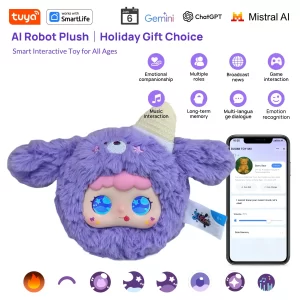 Lavender Lamb AI Robot Pet – Voice & Touch Interactive, Tuya App