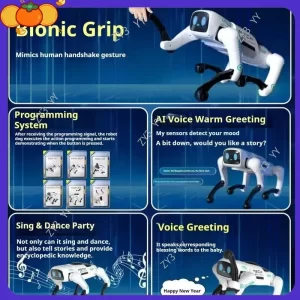 Leo MECH Robot Dog – Loading Basket, Handshake, Voice Greetings & Stories