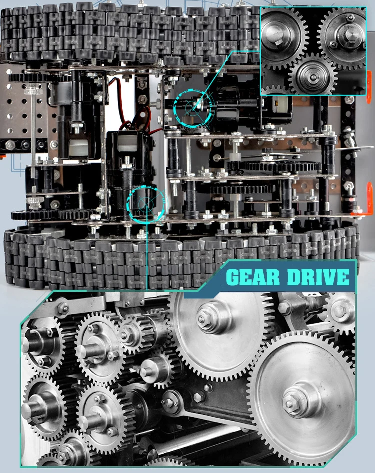 Metal Bulldozer Construction Kit – 1,178 Parts with Working Drivetrain – image 5