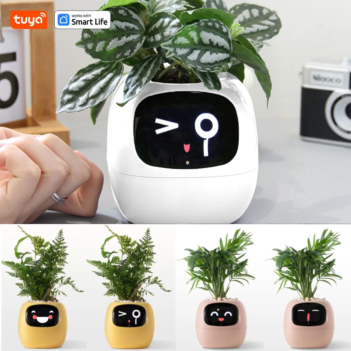 Tuya Ivy Smart Plant Pot – AI Plant Face with Water Alerts