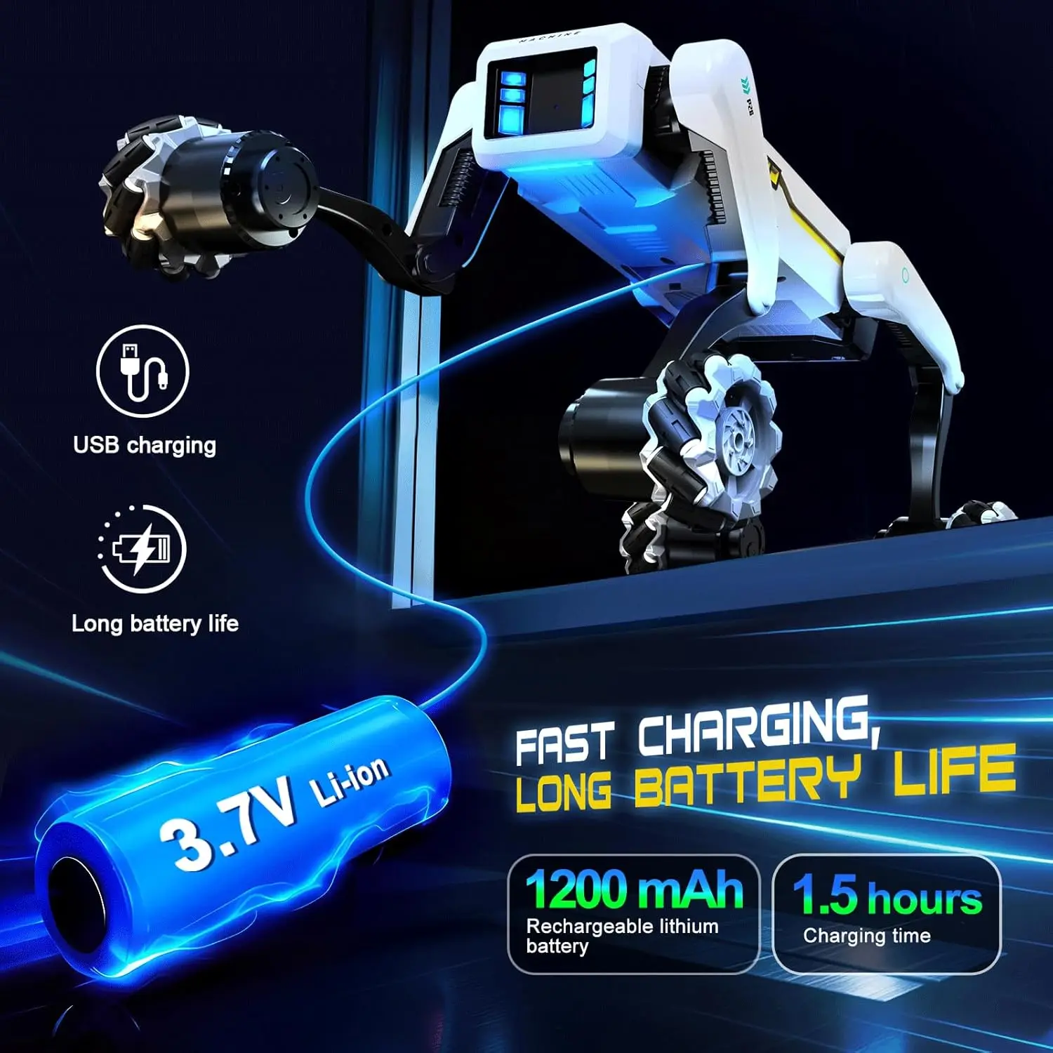 Smart Robot Dog – 30+ Moves, English Voice Commands, App & Remote, USB-C – image 5