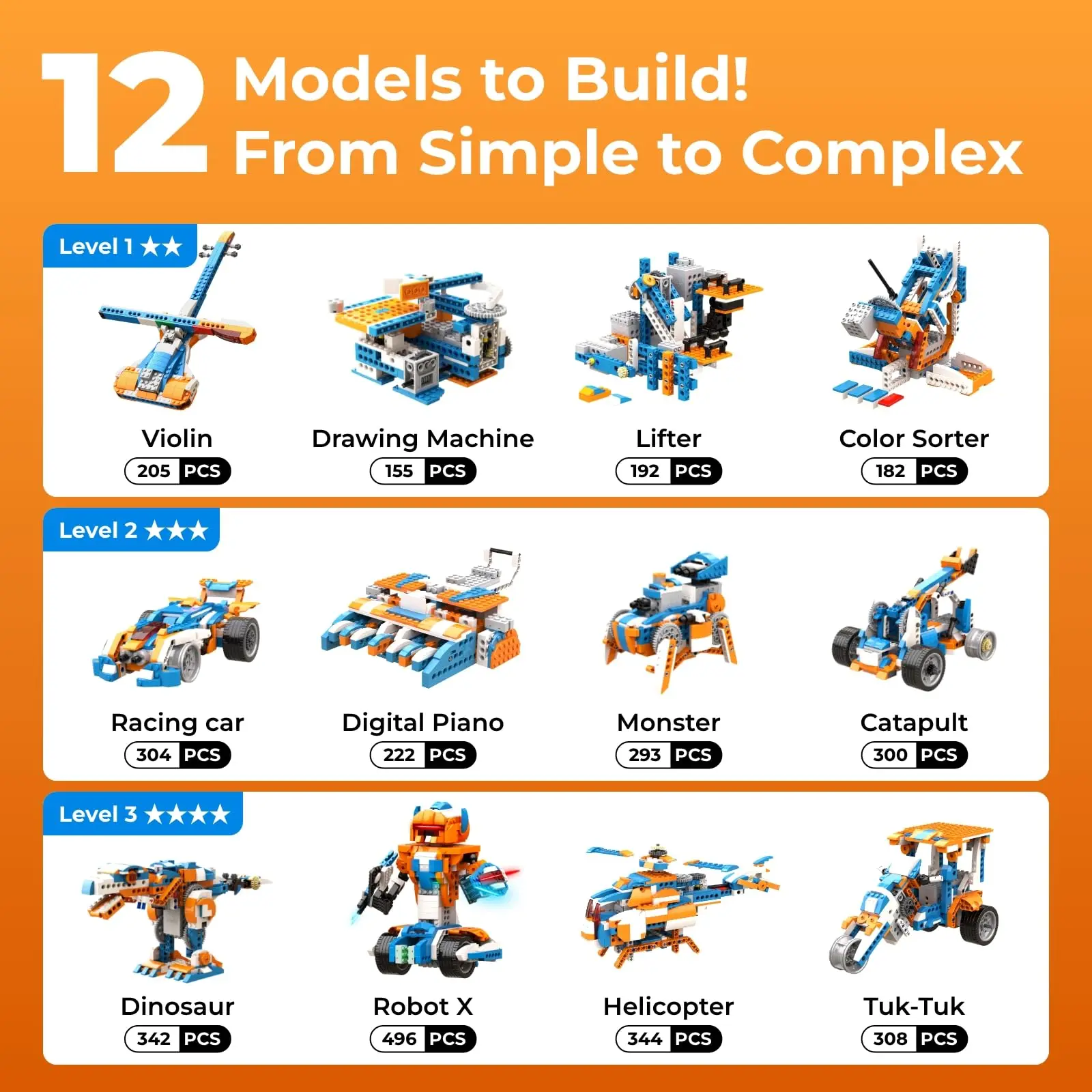 Apitor Robot X – 12-in-1 Coding Kit, 600+ Blocks with Sensors – image 3