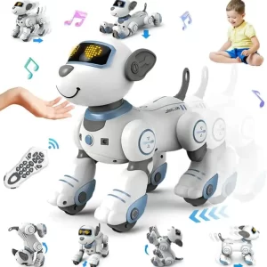 VATOS Interactive Robot Puppy – Chin Touch, Infrared Follow, 17 Functions, Programmable
