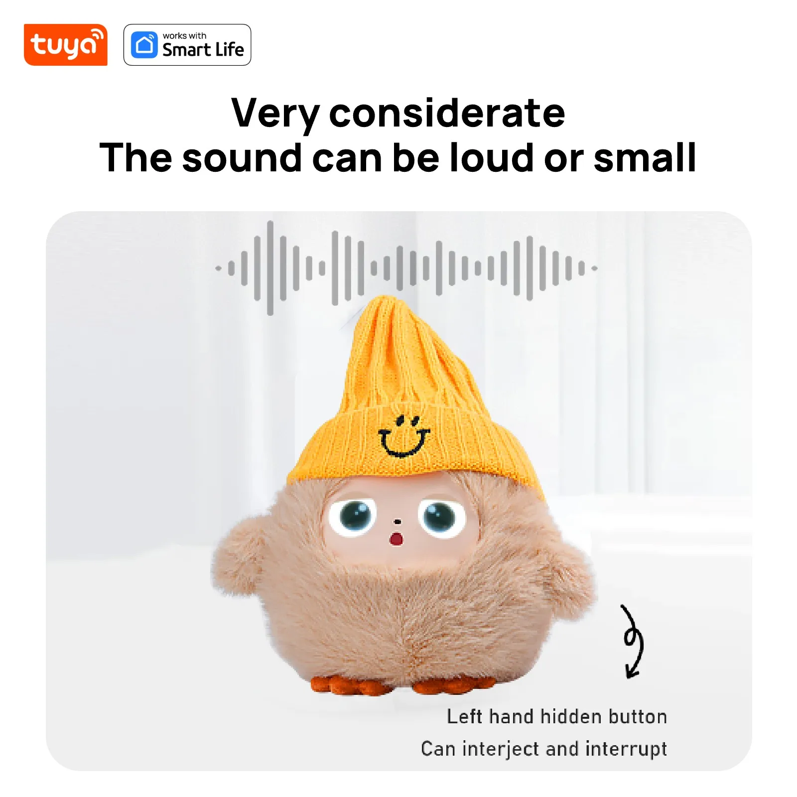 Nunu AI Plush Companion – LED Eyes, Voice Control, Khaki – image 5
