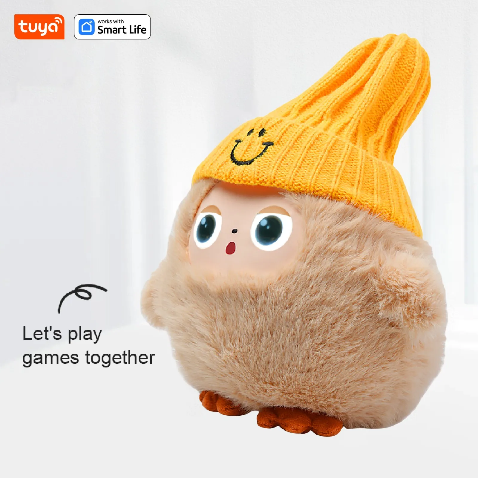 Nunu AI Plush Companion – LED Eyes, Voice Control, Khaki – image 4