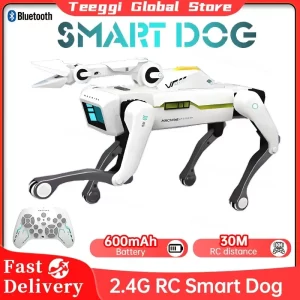 Teeggi Robot Dog with Clip – App Voice Commands, Feeding Game, 20+ Actions