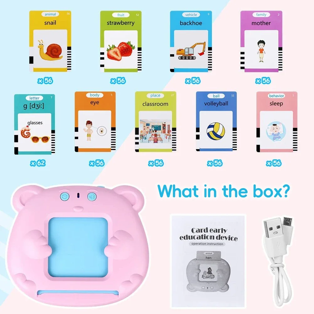 Cat Card Reader Learning Machine – 224 Sight Words, 112 Flash Cards – image 6