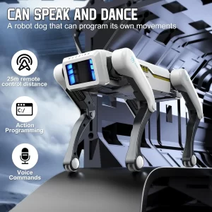MACHINE Quadruped Robot Dog – Voice Commands, Action Programming, Sing & Dance