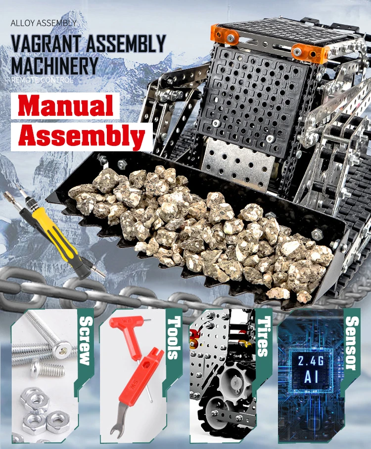 Metal Bulldozer Construction Kit – 1,178 Parts with Working Drivetrain – image 3
