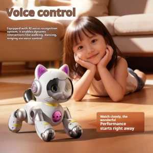 4DRC Y14 AI Robot Cat – Voice Control, Gesture Obstacle Avoidance, Mist Spray