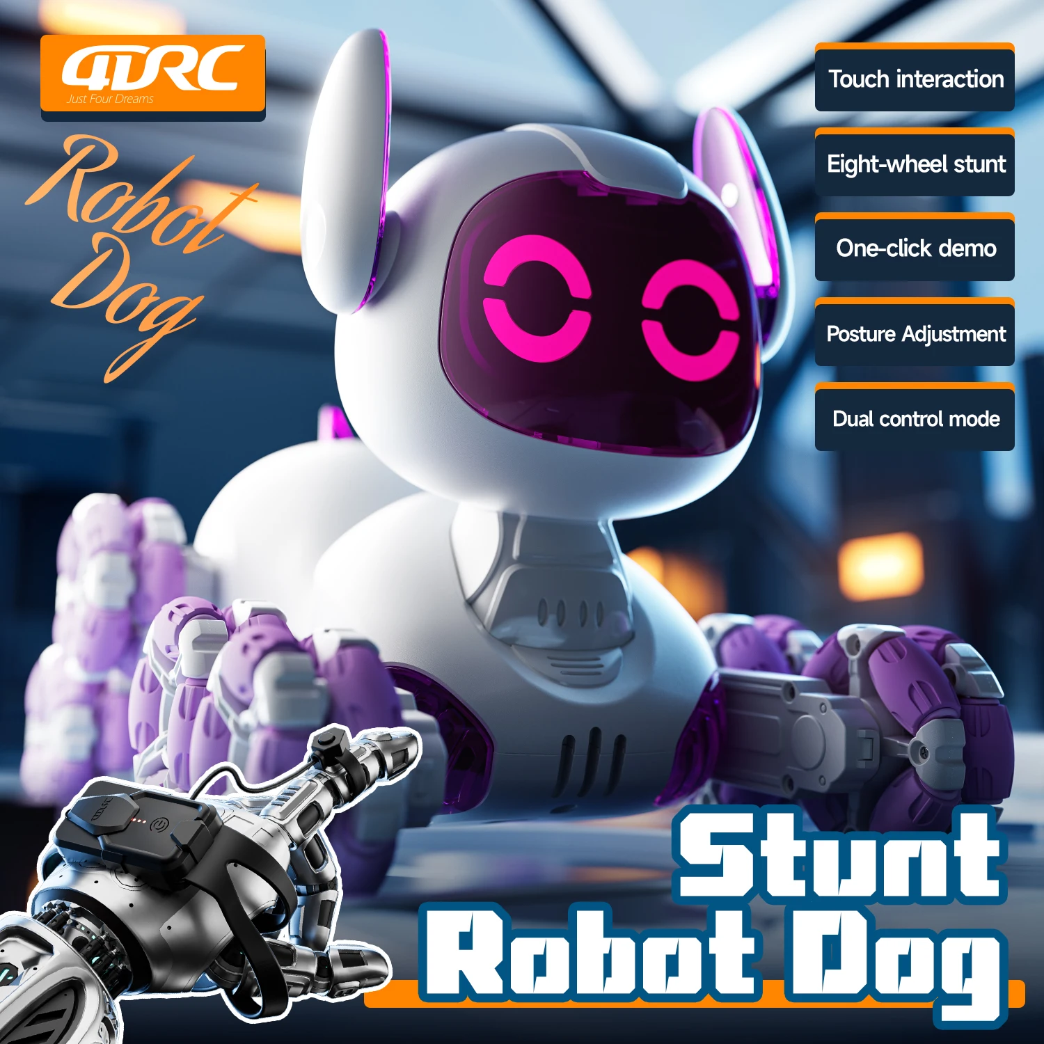4D-Y9 8WD Robot Dog Stunt Car – 2.4GHz, 40min Runtime, Complete Kit – image 2