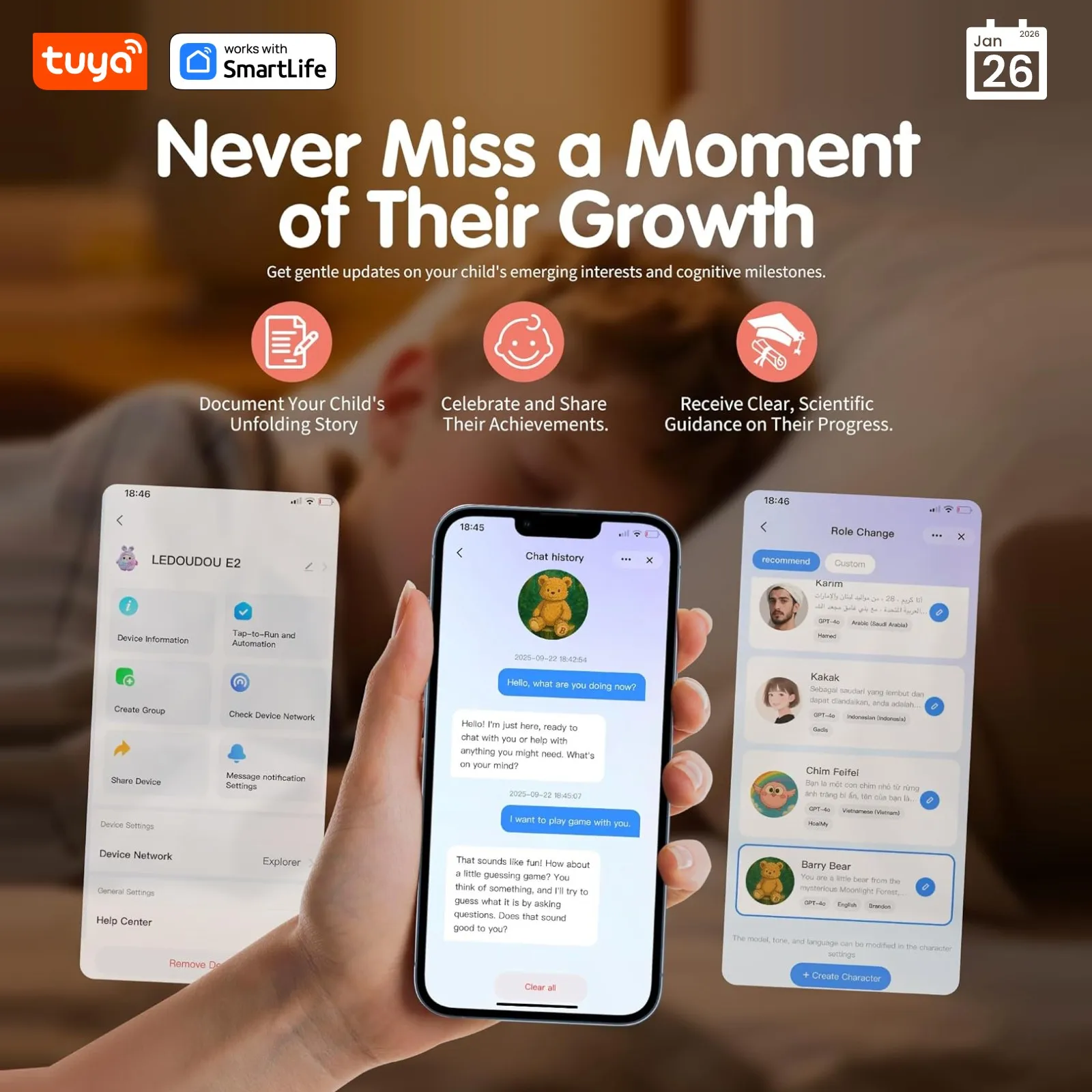 Tuya AI Plush Robot – LED Eyes, English Voice Control, No Camera – image 3