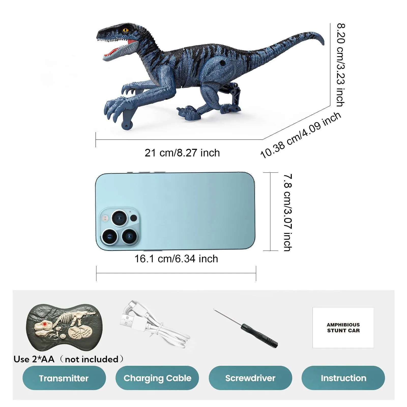RC Velociraptor – Walking, Growling Dinosaur with Head & Tail Motion – image 8