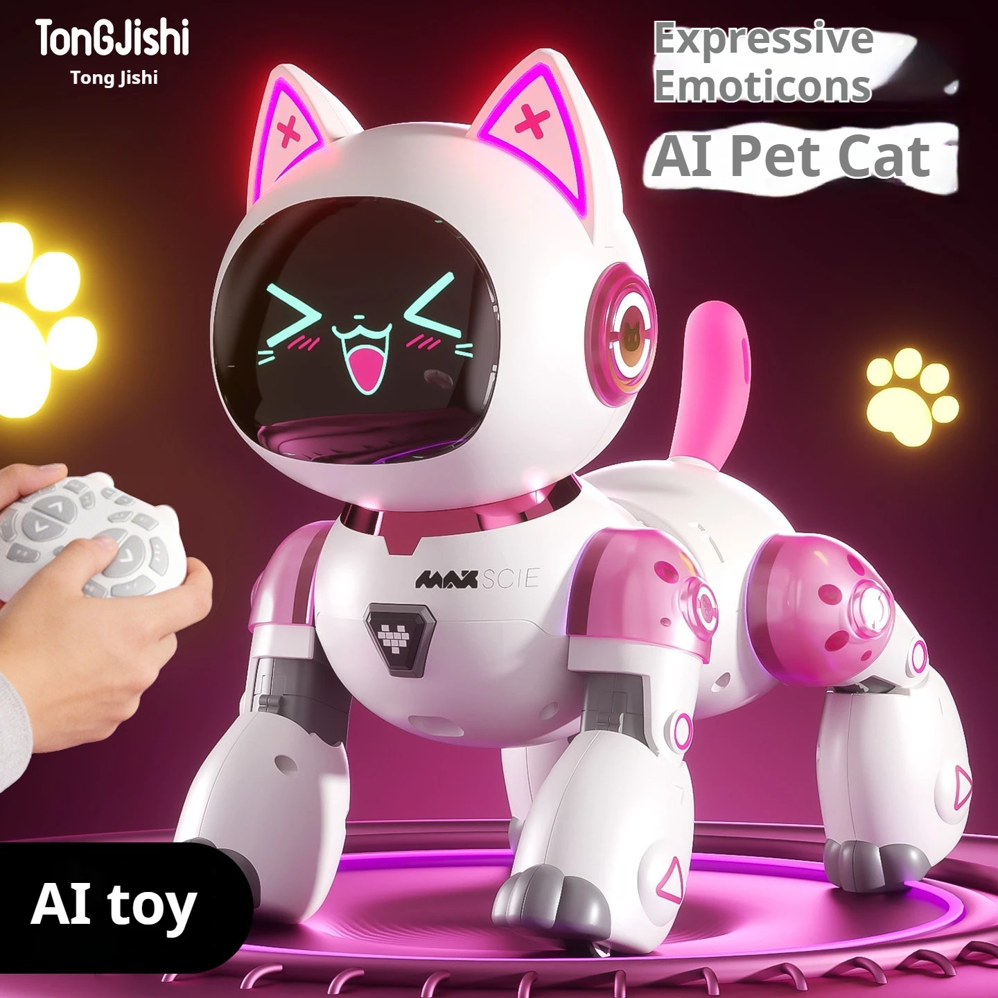BG021 Dancing Robot Cat – Expressions, Remote Control, Lights & Sound