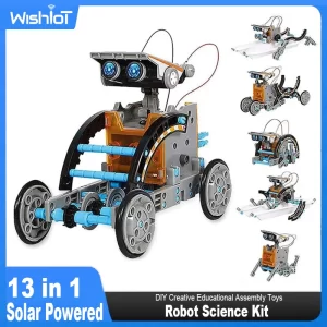 wishiot 12-in-1 Solar Robot Science Kit – Battery-Free Builds