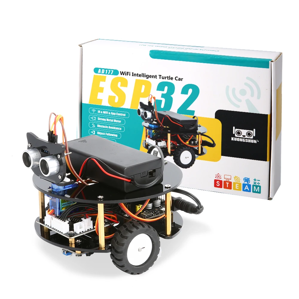 KUONGSHUN Turtle Robot Kit – ESP32 Programmable, Line Tracing & Wi-Fi