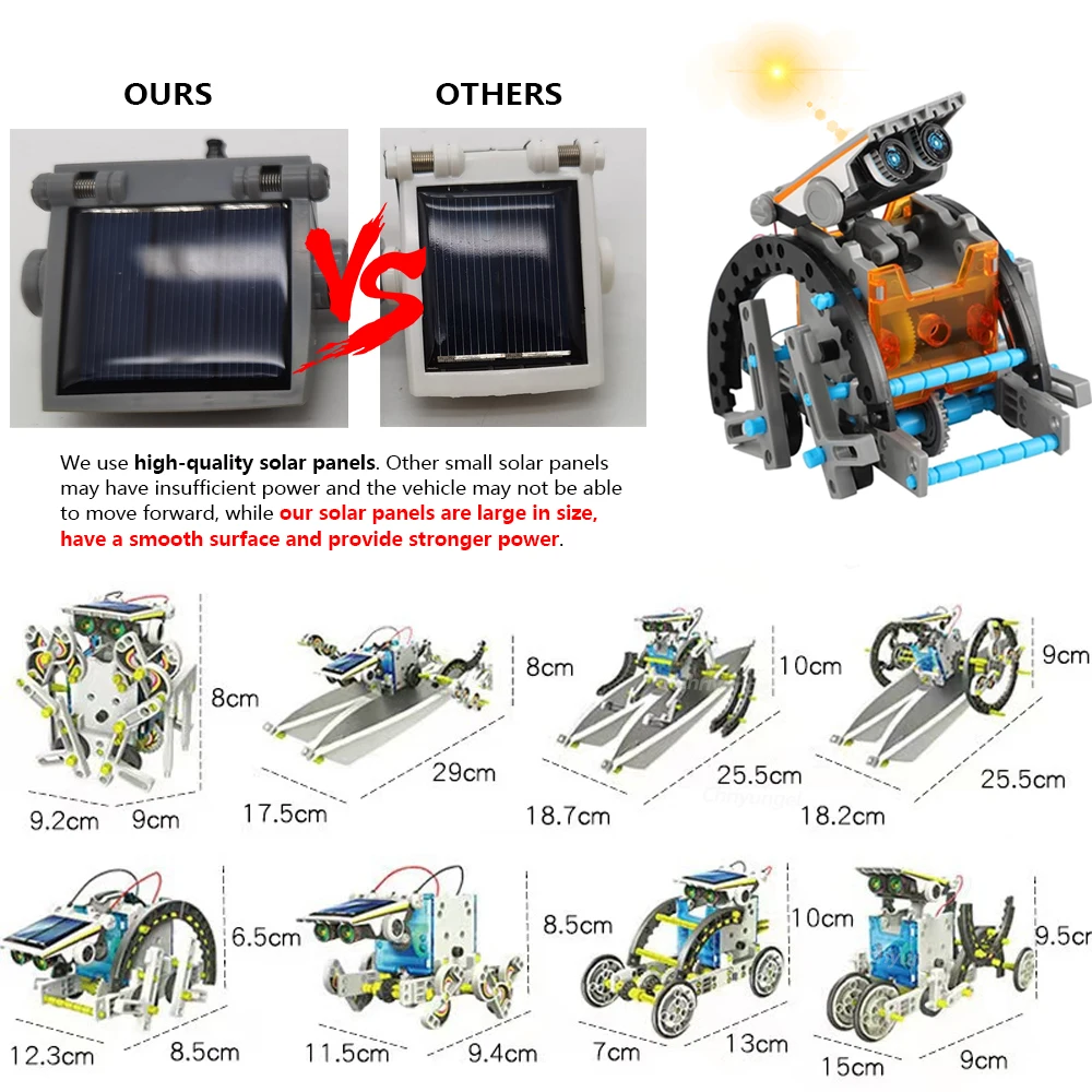Solar Robot Construction Kit – Builds 13 or 25 Models, Battery-Free – image 5