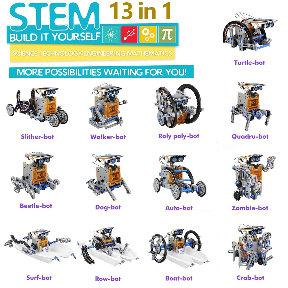 Solar Robot Construction Kit – Builds 13 or 25 Models, Battery-Free – image 3