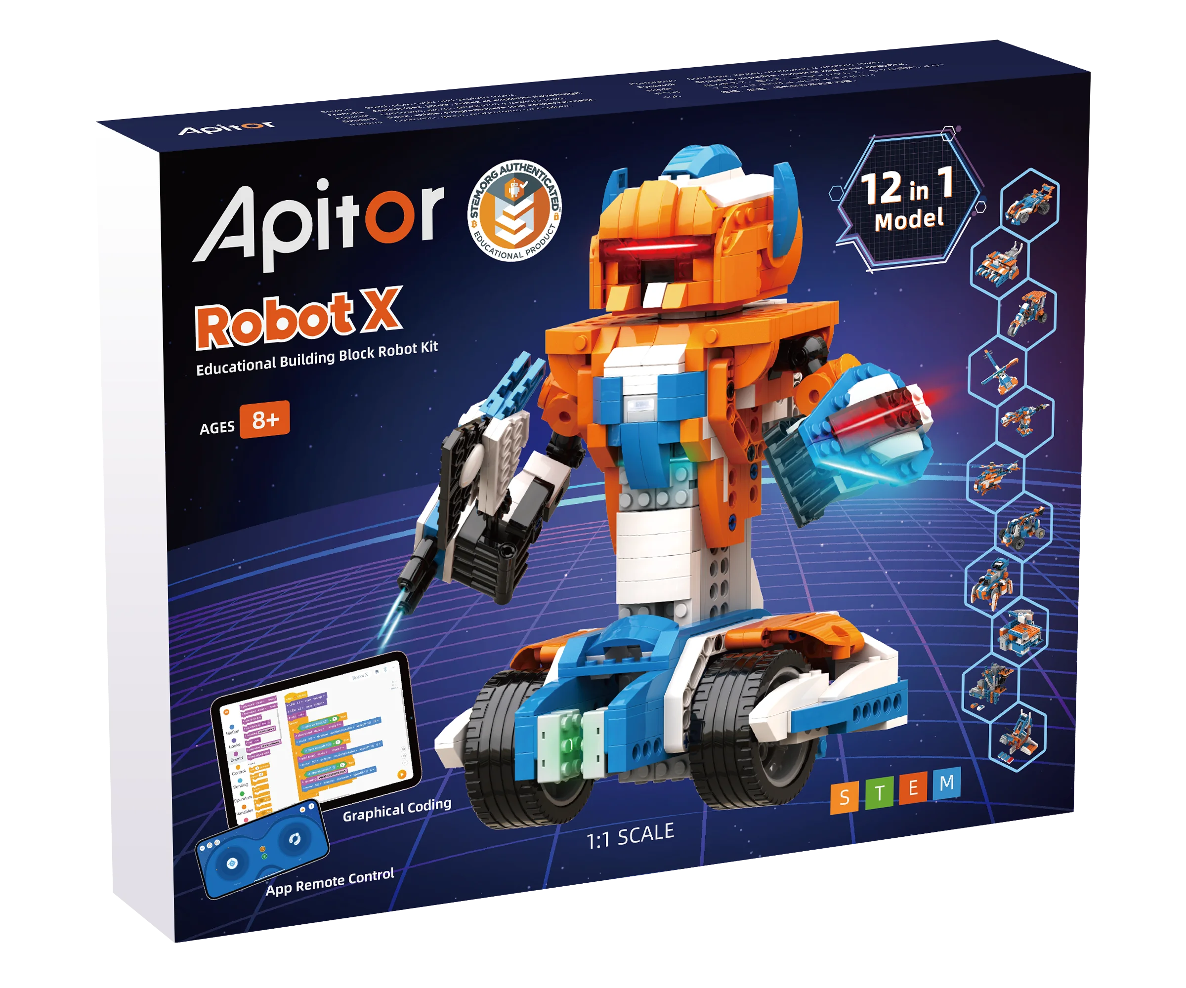 Apitor Robot X – 12-in-1 Coding Kit, 600+ Blocks with Sensors – image 7