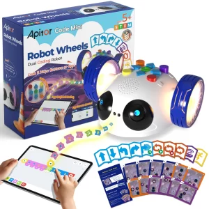 Apitor Robot Wheels – Screen-Free Coding with 48 Cards, Ages 3–6