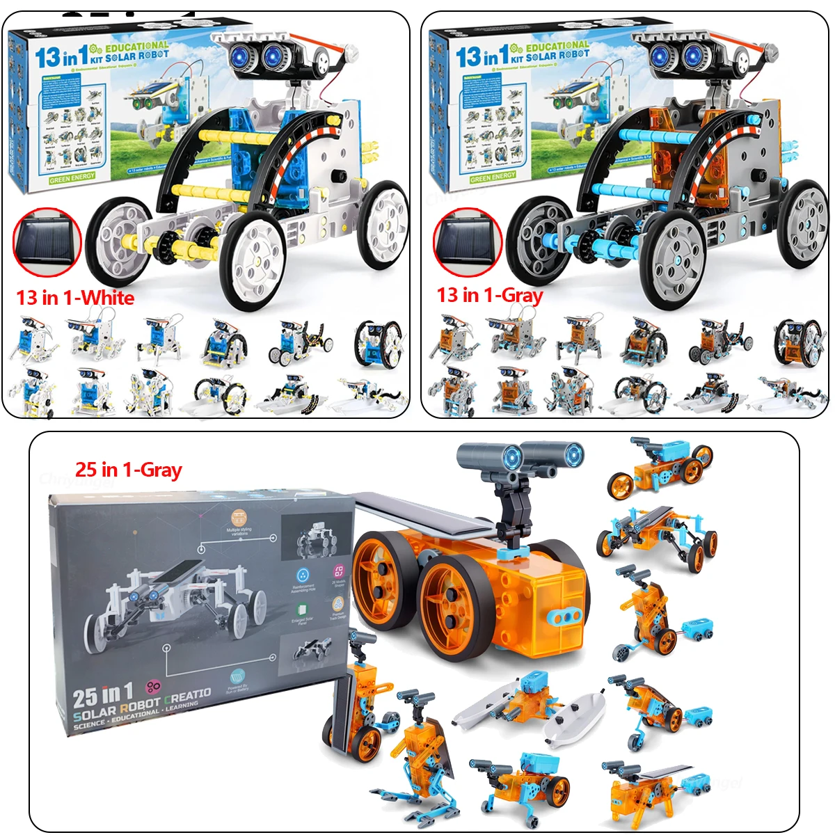 Solar Robot Construction Kit – Builds 13 or 25 Models, Battery-Free – image 6